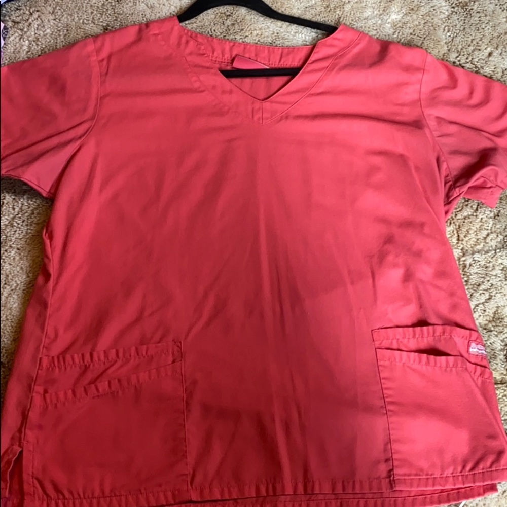 ButterSoft Coral Scrub Top